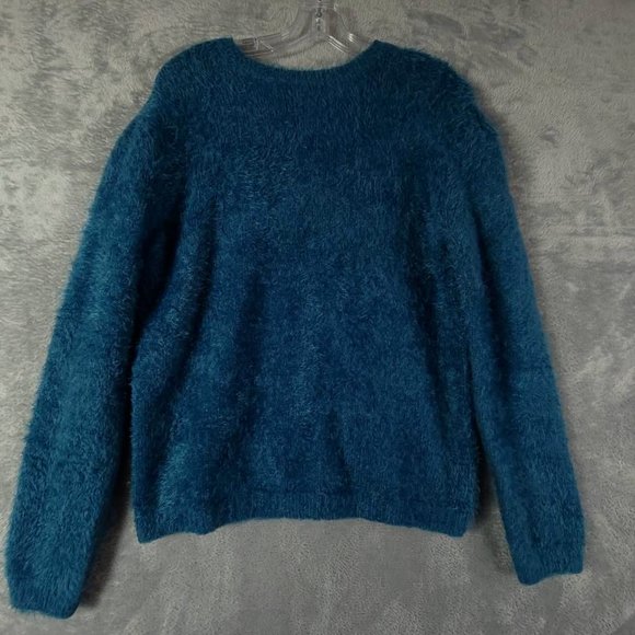 Endless Rose Womens Pullover Sweater‎ Blue Crew Neck Marled Long Sleeve M New - Picture 1 of 8